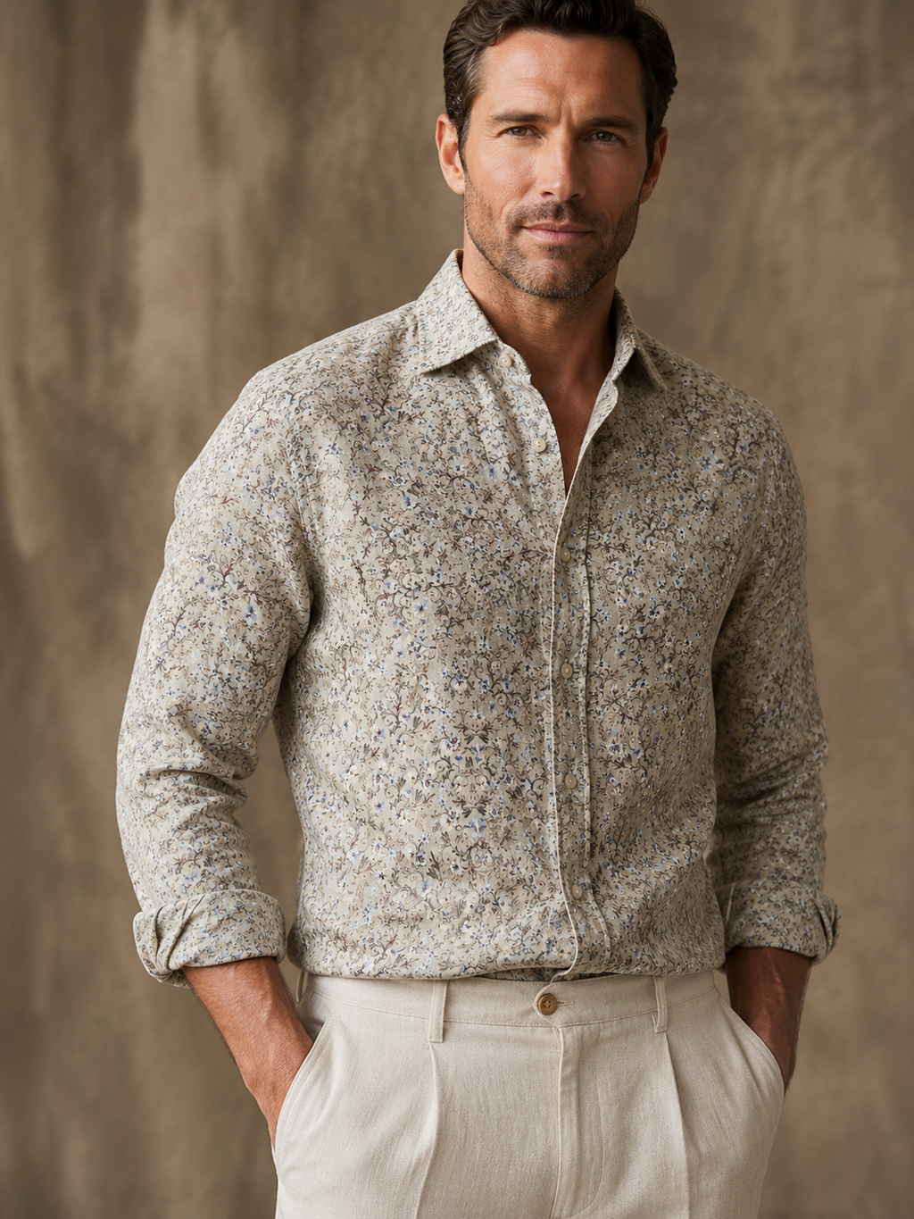 Vintage Bloom Linen Shirt