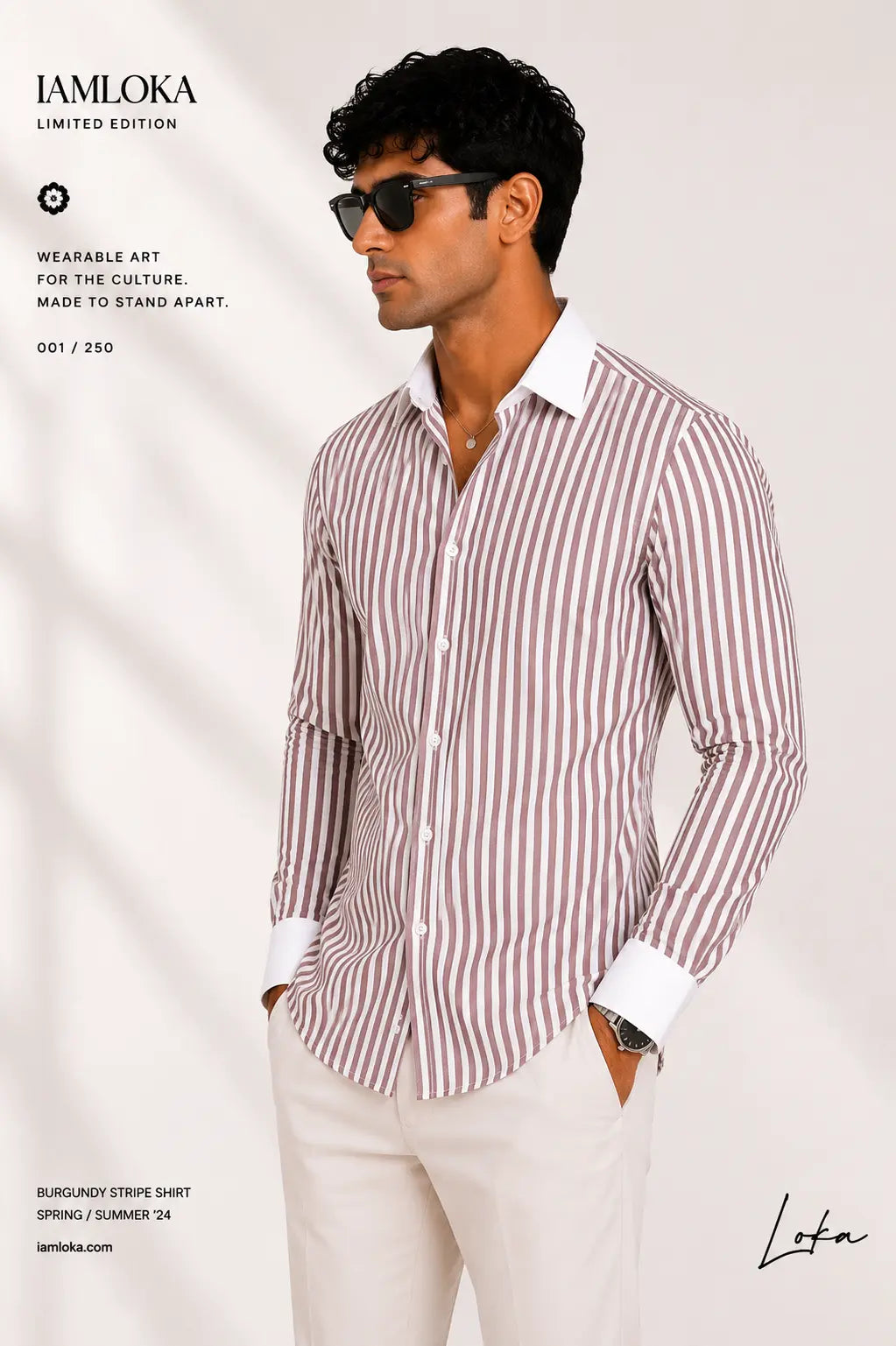 Vintage Burgundy Stripe Shirt