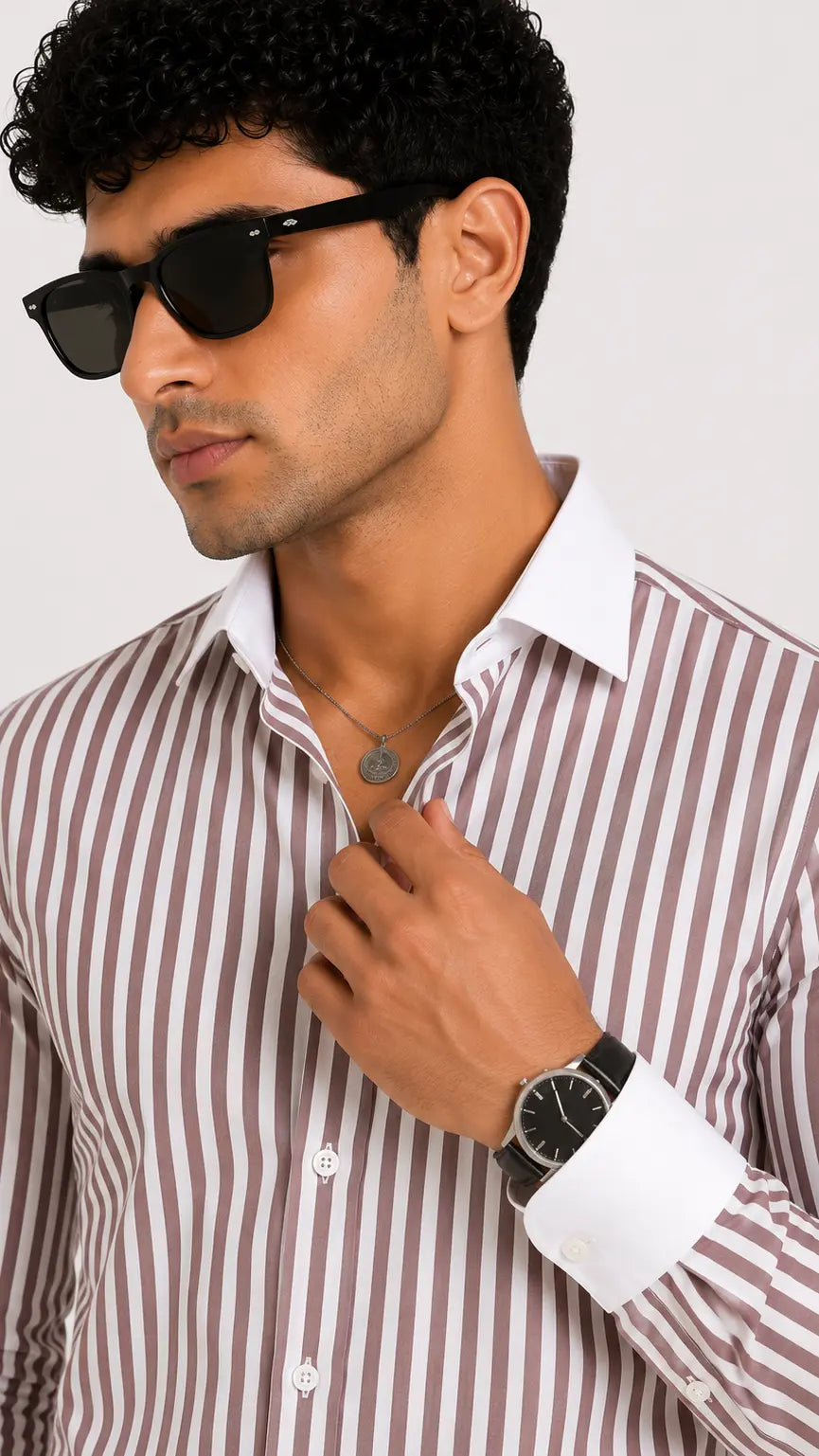 Vintage Burgundy Stripe Shirt