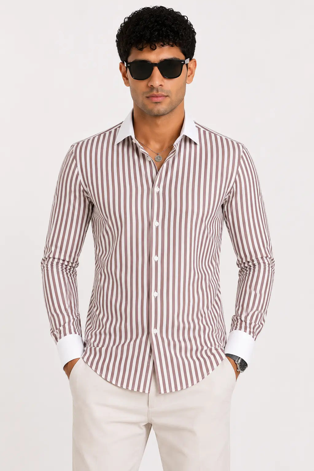 Vintage Burgundy Stripe Shirt