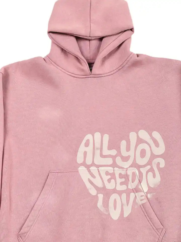 Onion Pink “All You Need is Love” Oversized Hoodie