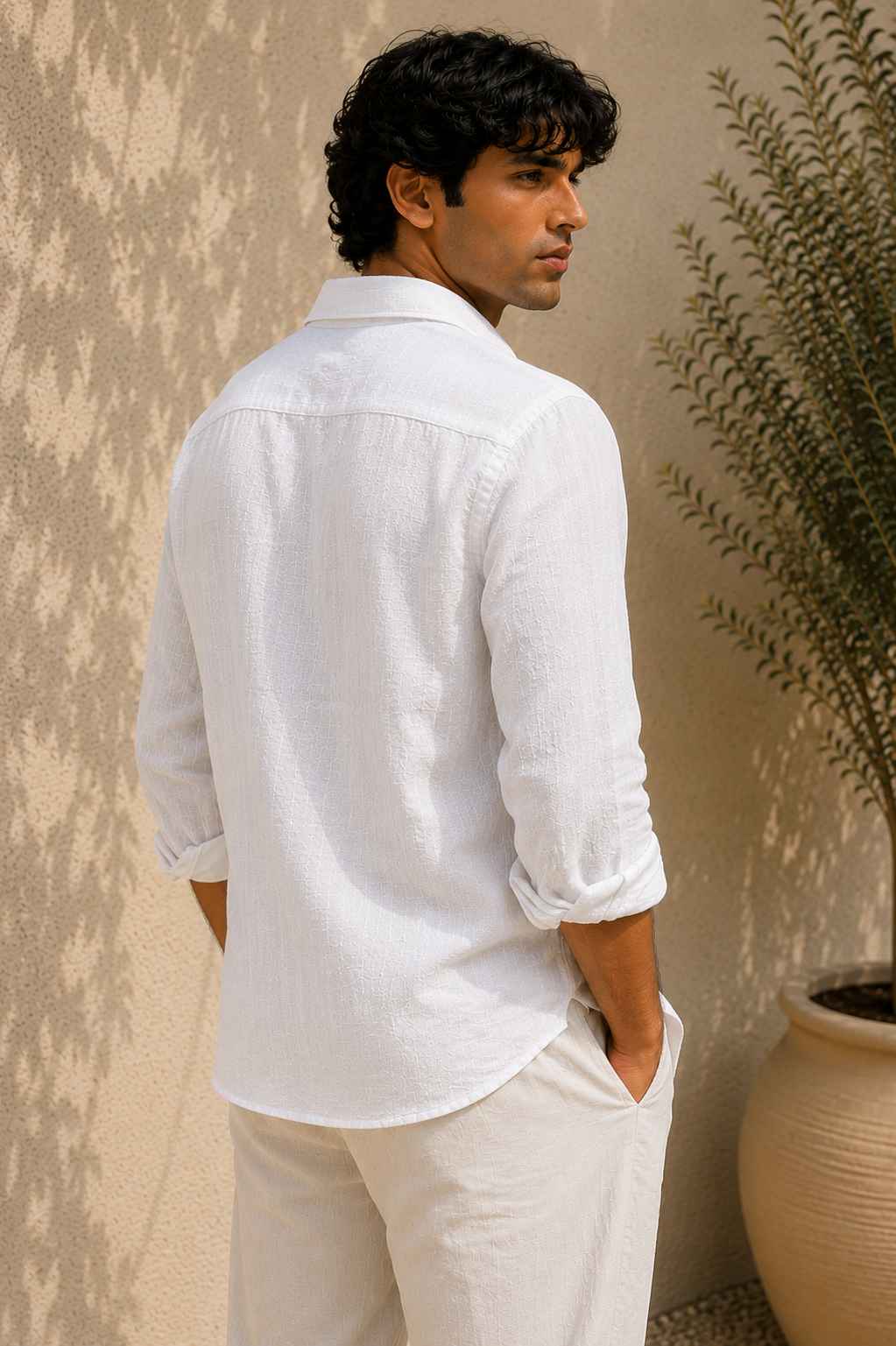 White Pure Linen Shirt - European 60 LEA