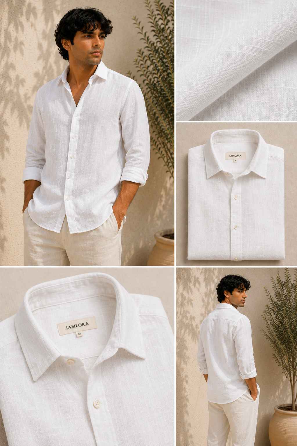 White Pure Linen Shirt - European 60 LEA