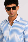 Blue Stripe Shirt - Premium Giza Cotton