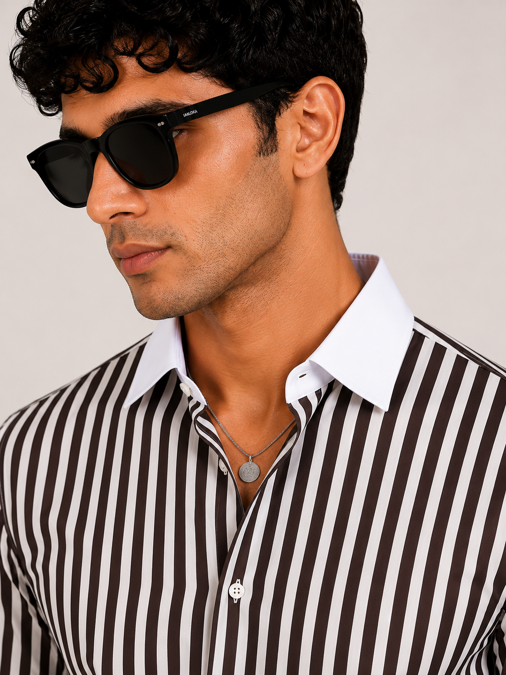 Dark Brown Stripe Shirt