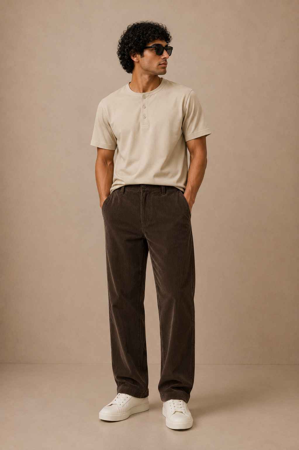 Dark Brown  Corduroy Pant - Relaxed Fit
