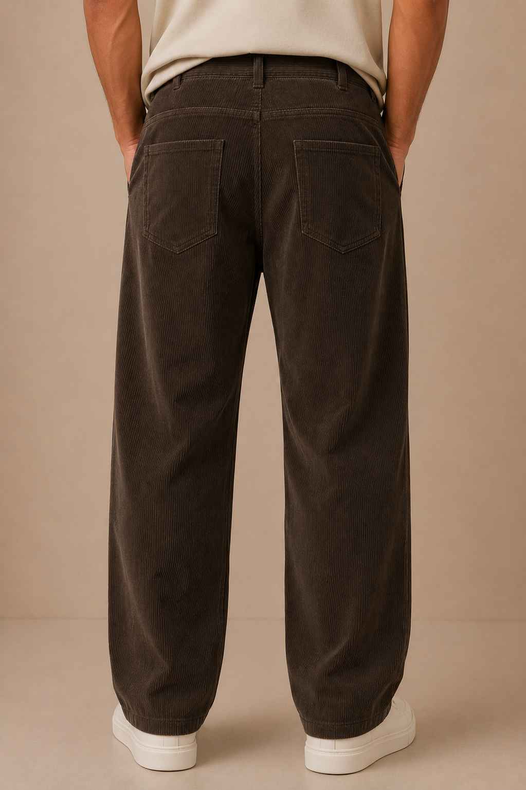 Dark Brown  Corduroy Pant - Relaxed Fit