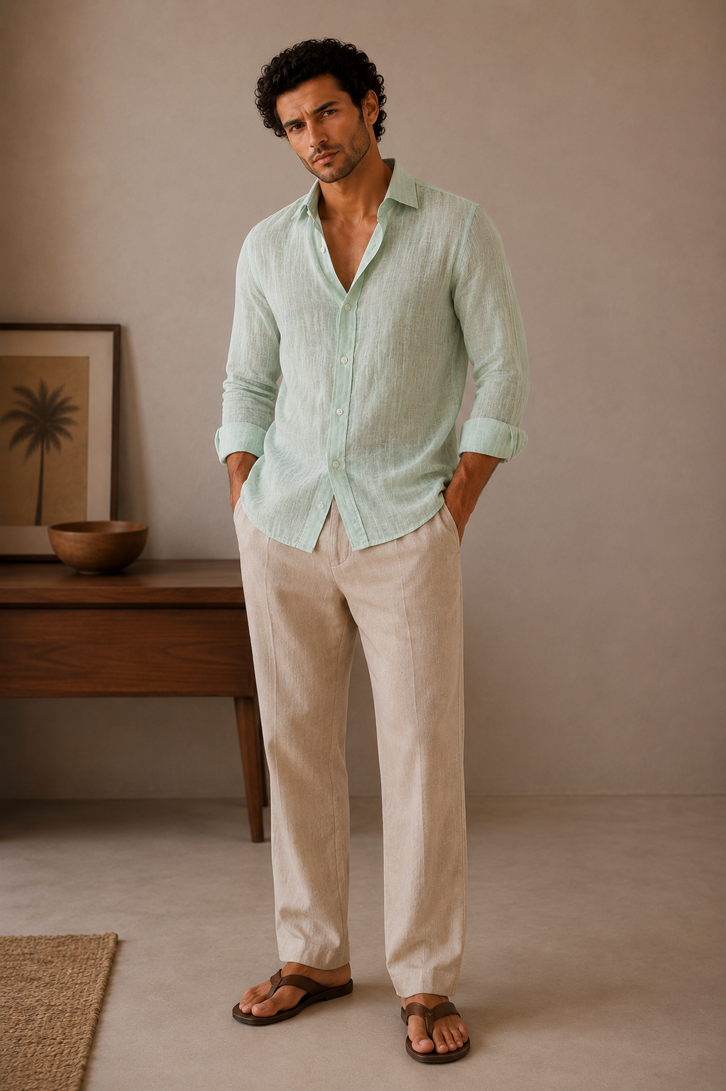 Soft Minty Linen Shirt