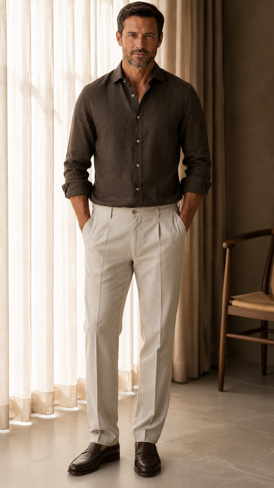 Dark Mocha Linen Shirt