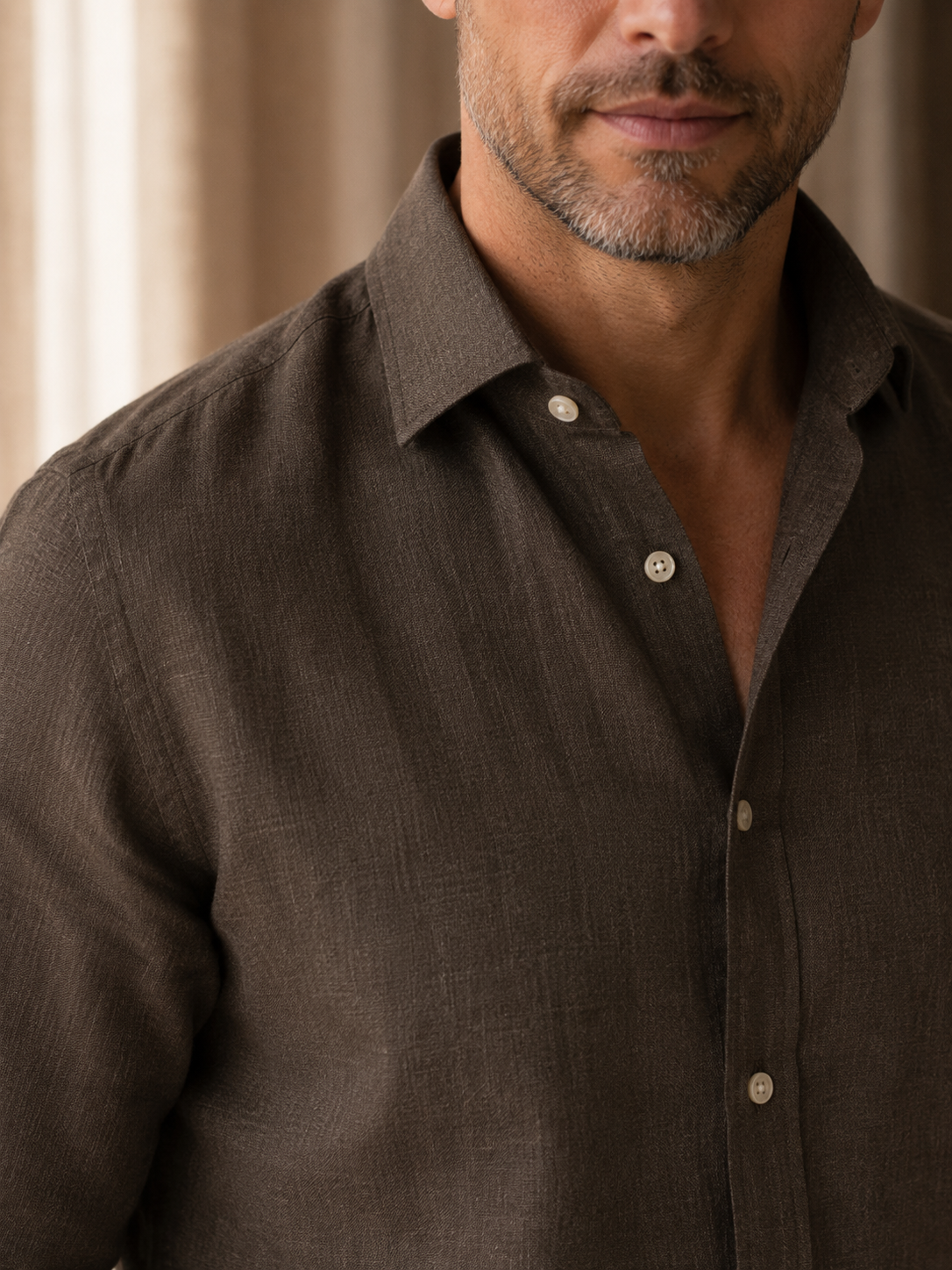 Dark Mocha Linen Shirt