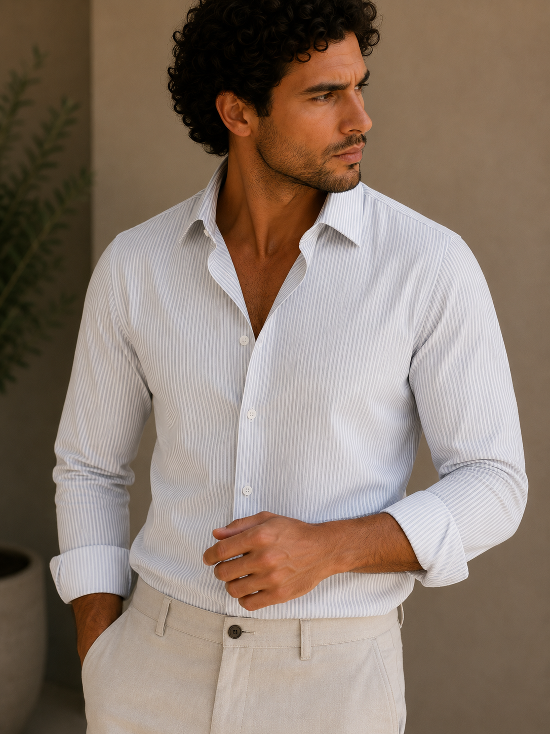 Ivory Mist Premium Cotton Shirt