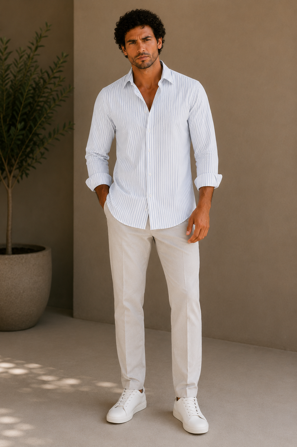 Ivory Mist Premium Cotton Shirt