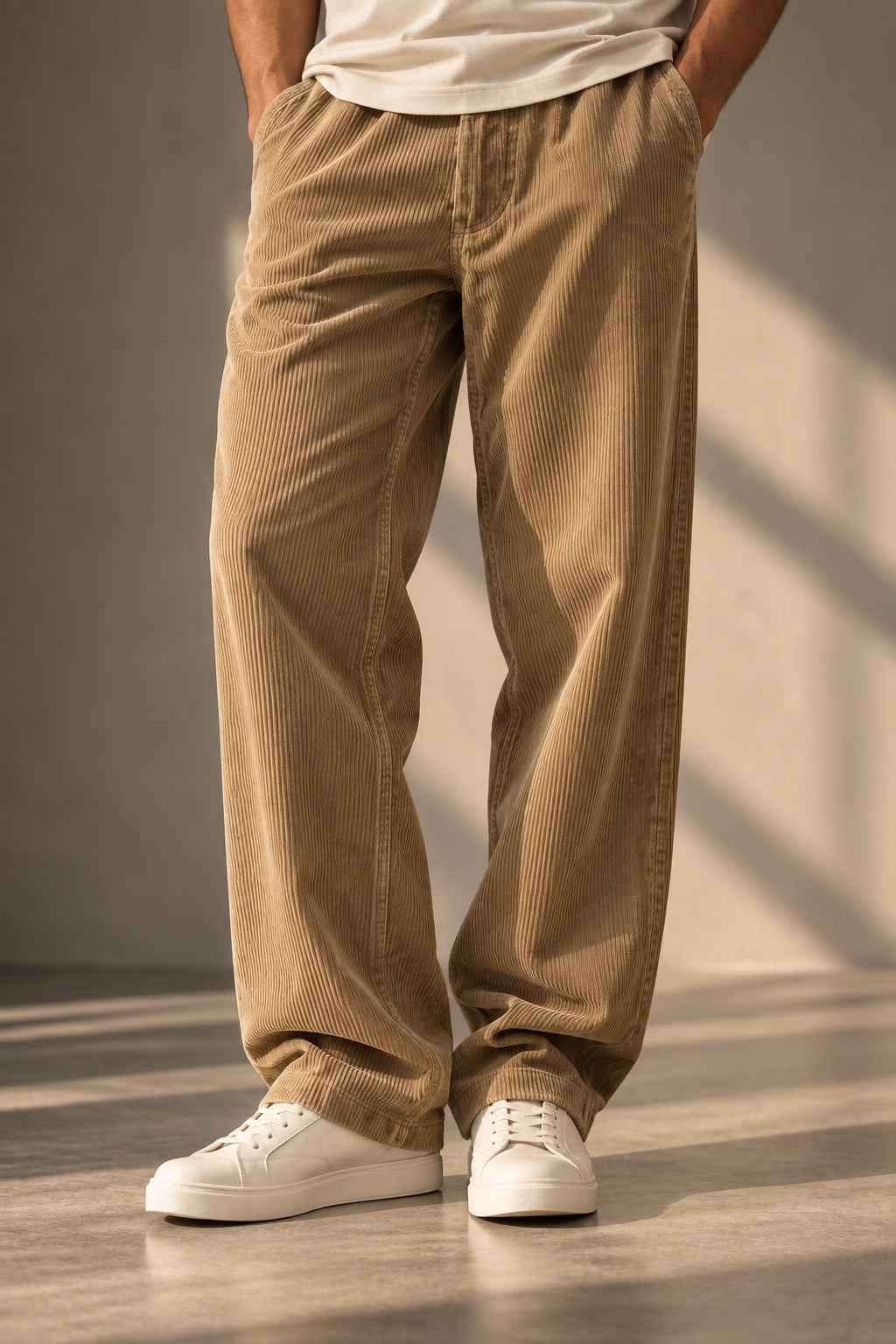 Khaki Corduroy Pant - Relaxed Fit