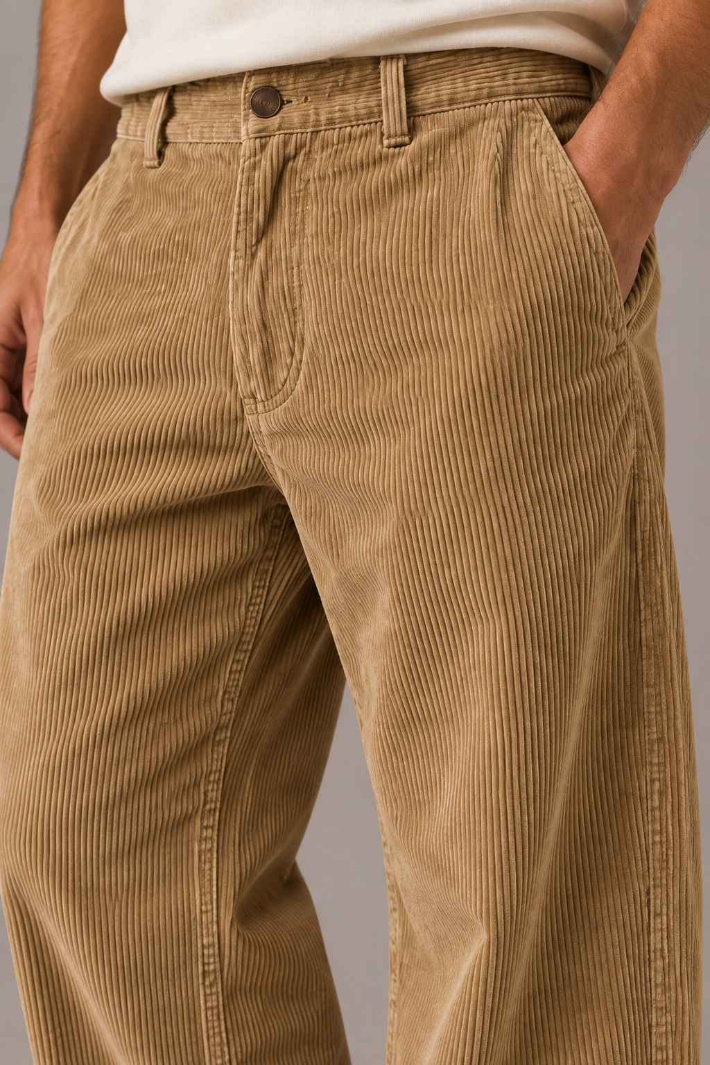 Khaki Corduroy Pant - Relaxed Fit
