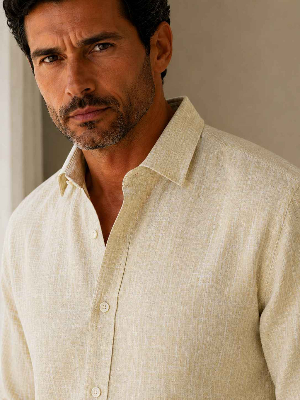 Ivory Sand Linen Shirt