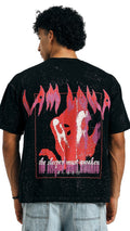 Buy black Arise tee with "The Sleeper Must Awaken" text, back view, on model.