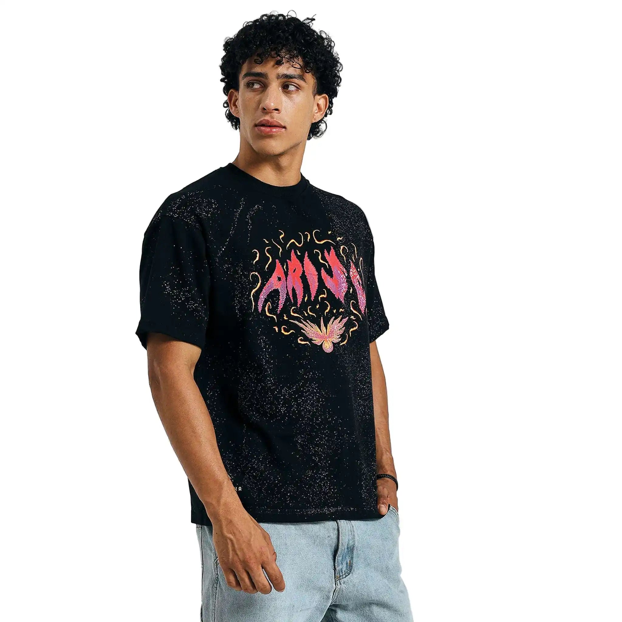 Black Arise graphic tee in urban casual style