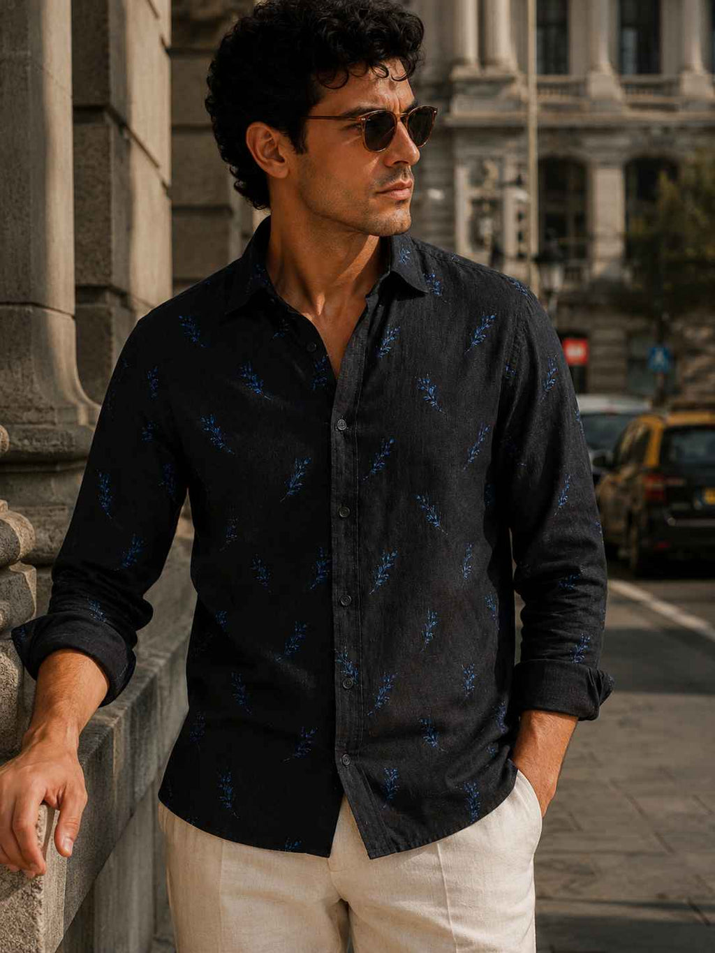 Midnight Fern Linen Shirt