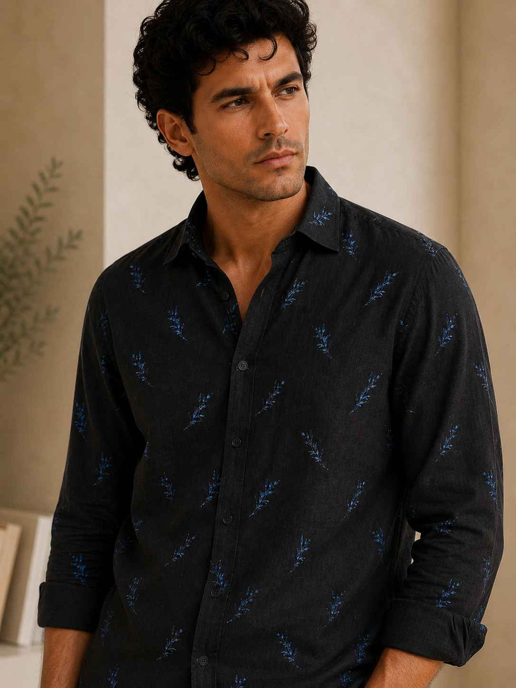 Midnight Fern Linen Shirt