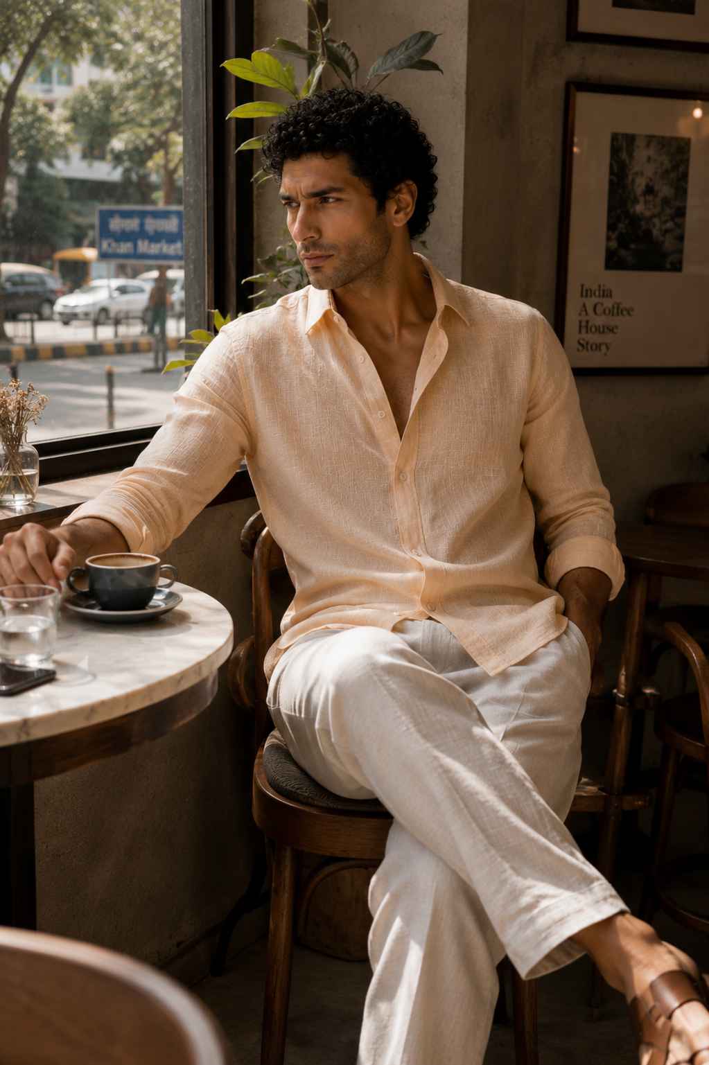 Blush Peach Linen Shirt