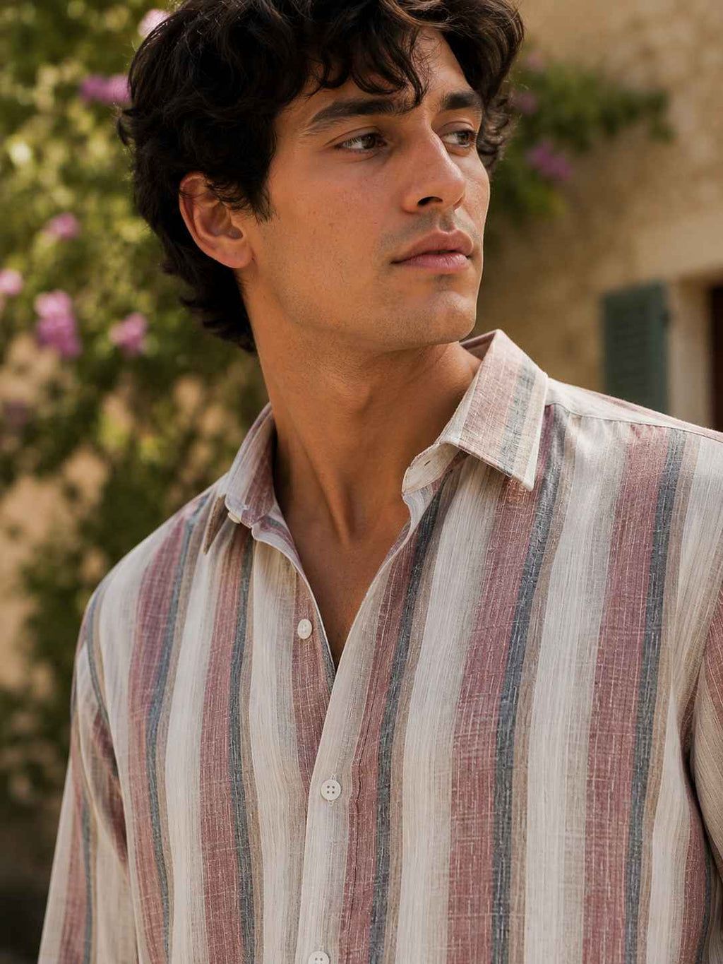 Rosewood Stripe Linen Shirt