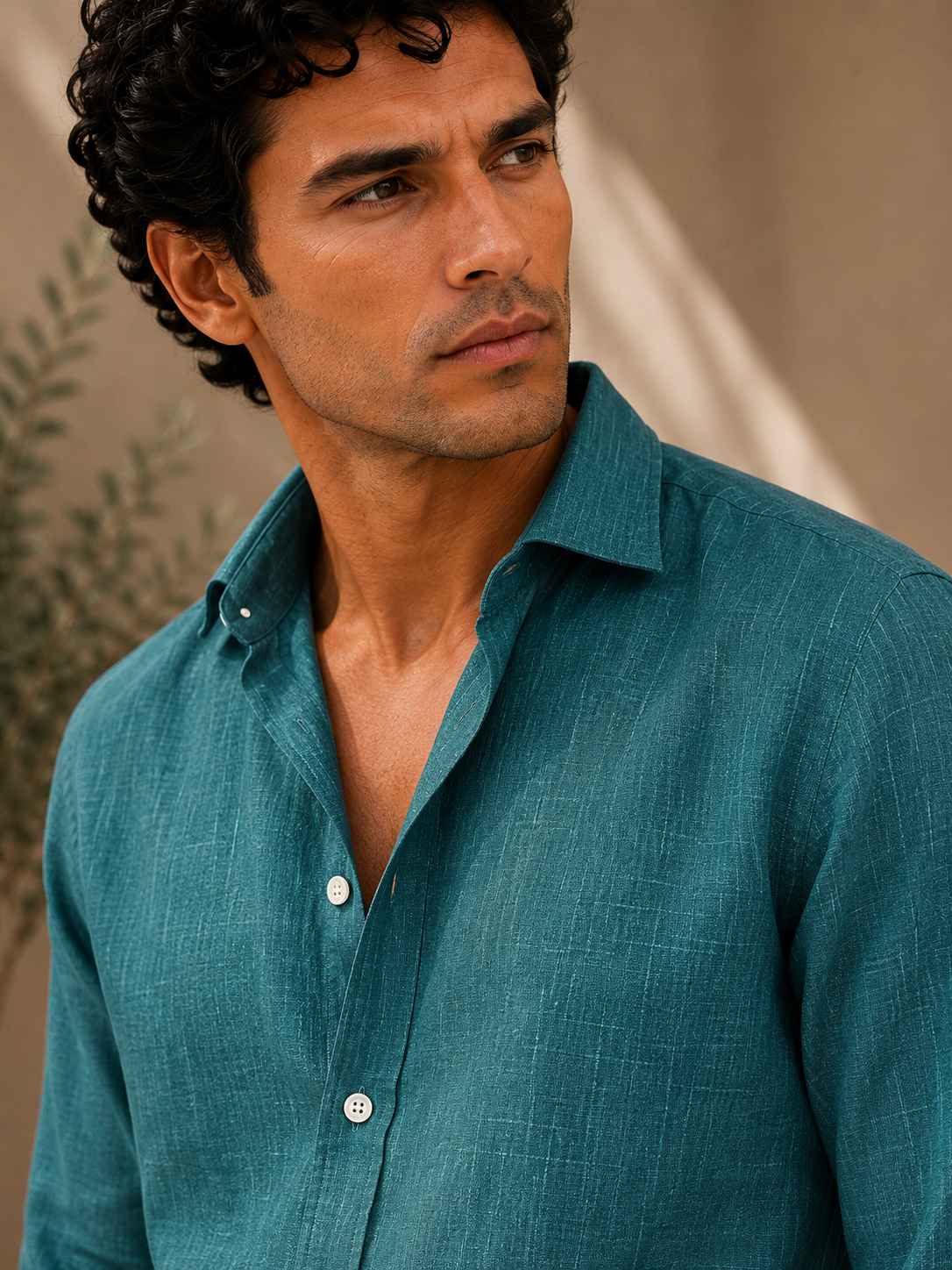 Teal Green Linen Shirt - European 60 LEA