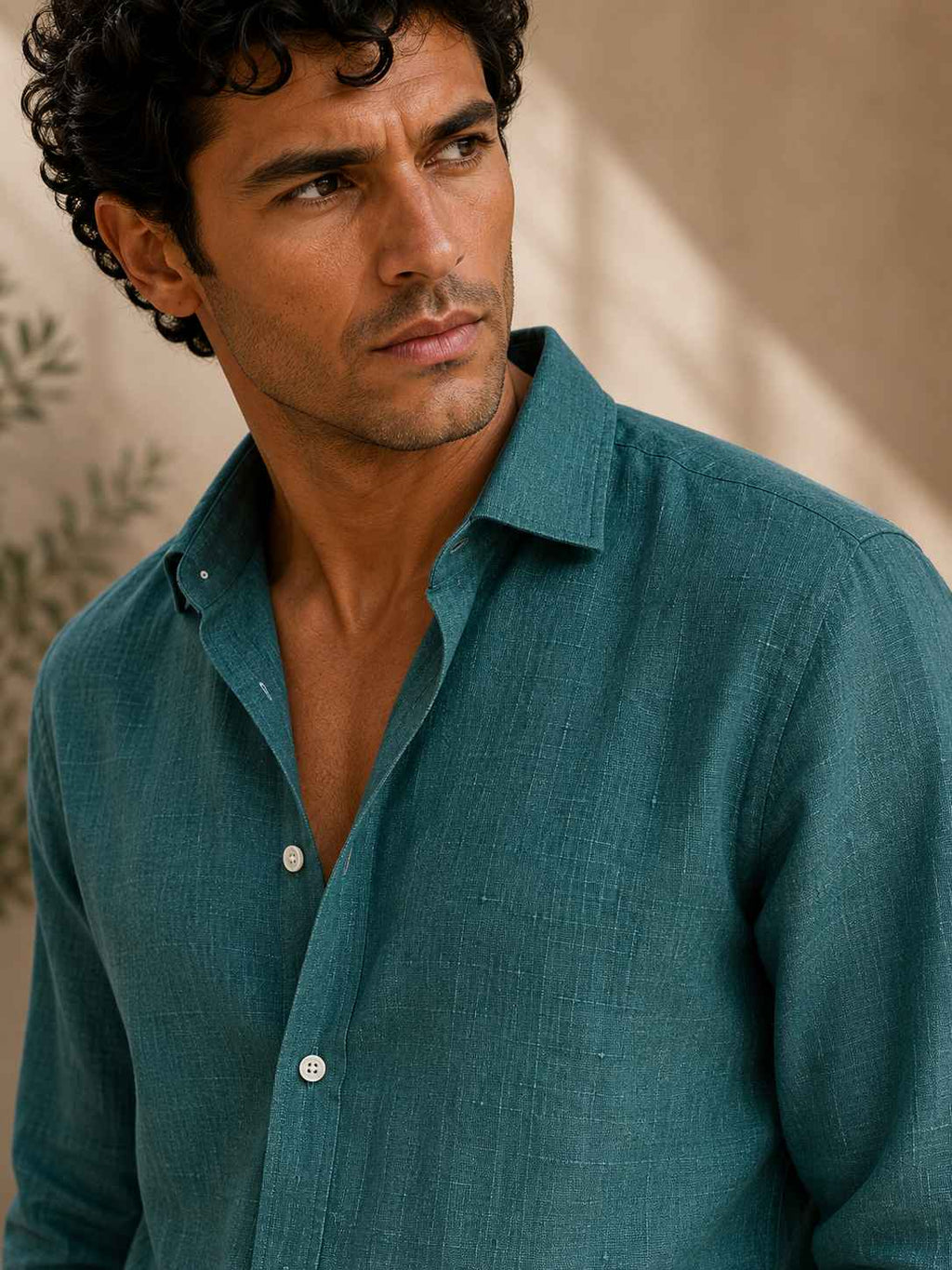 Teal Green Linen Shirt - European 60 LEA