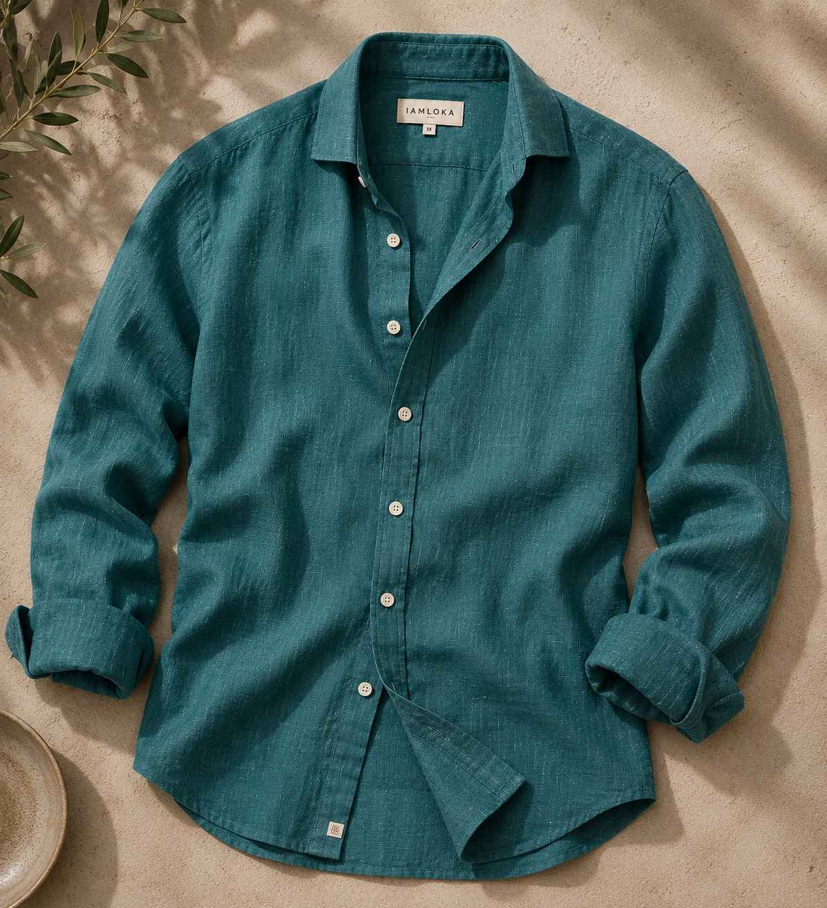 Teal Green Linen Shirt - European 60 LEA