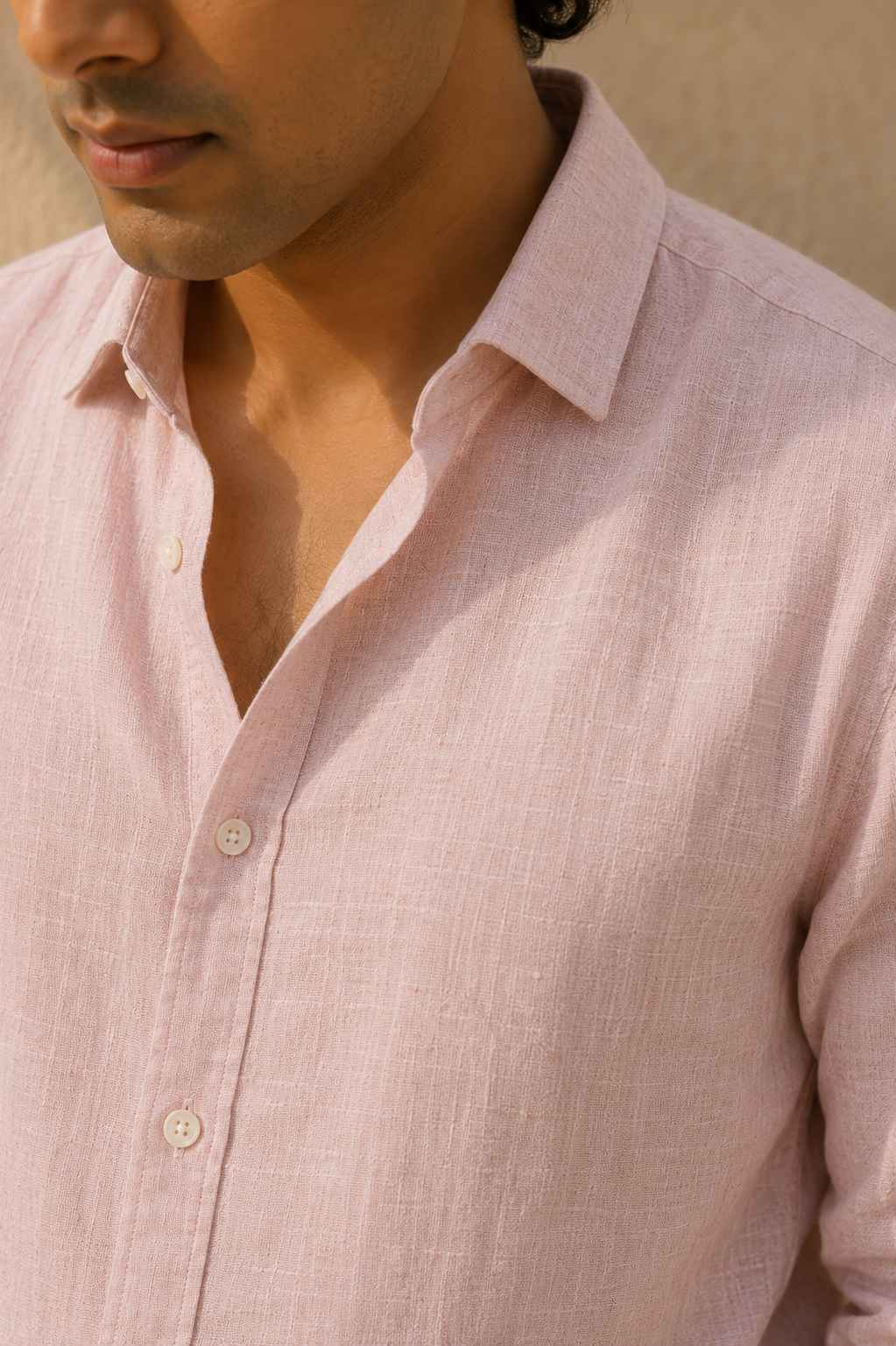 Subtle Pink Pure Linen Shirt - European 60 LEA