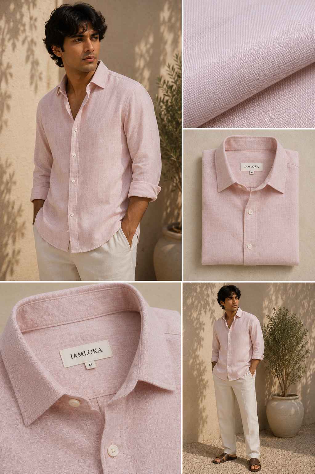 Subtle Pink Pure Linen Shirt - European 60 LEA
